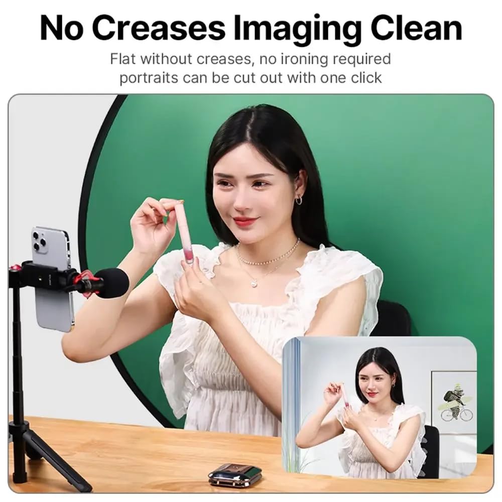 Pannello di sfondo fotografico retrattile portatile su entrambi i lati, schermo verde e blu pieghevole per riunioni virtuali, streaming live e uso domestico e ufficio fotocamera