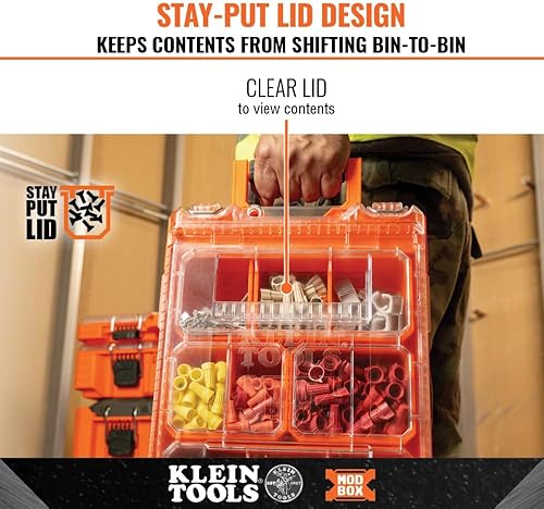 Miniatura 2 de Klein Tools 54808MB MODbox - Caja de almacenamiento modular de media anchura con 4 contenedores extraíbles para sujetadores y componentes pequeños