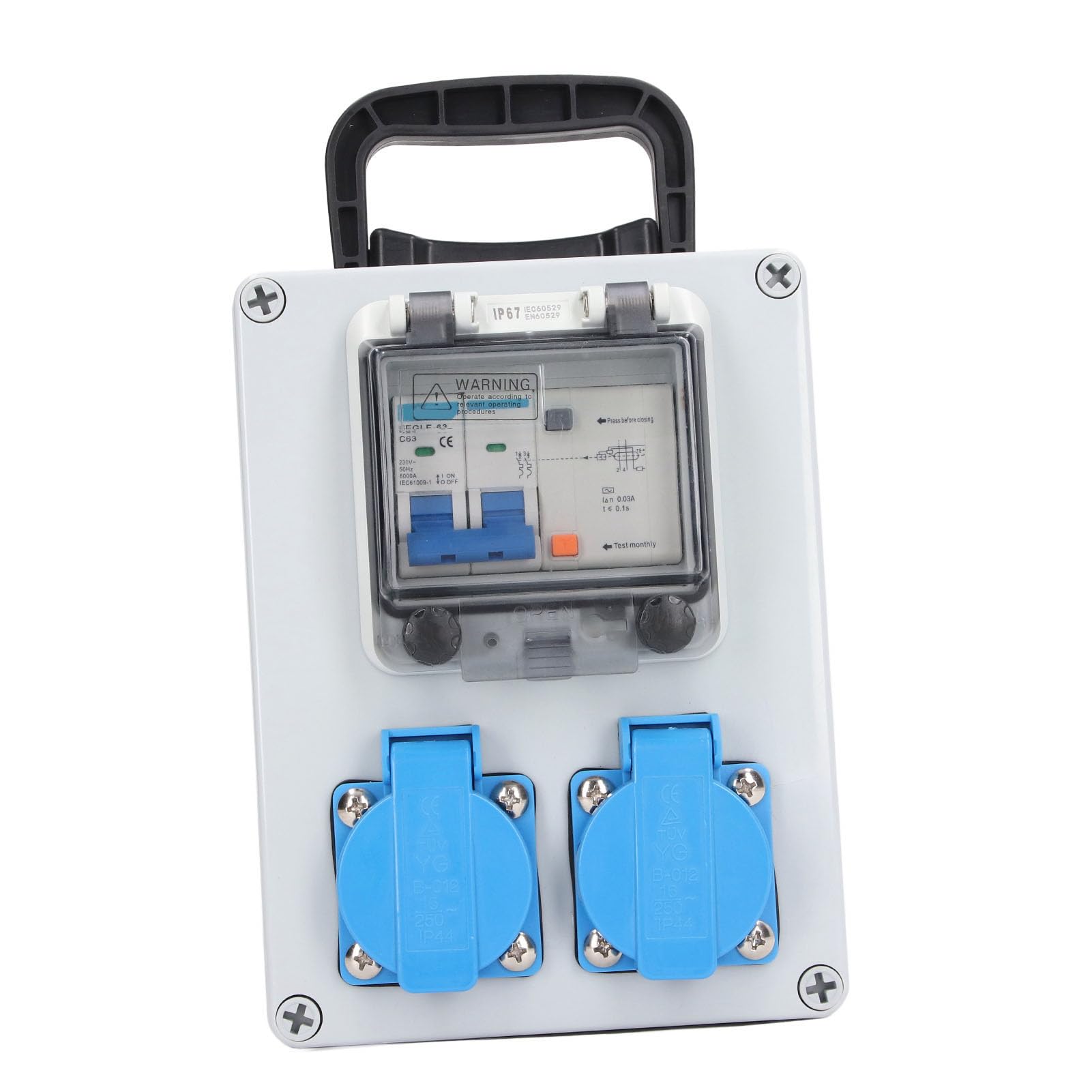 Fafeicy Caja de Enchufe ABS Impermeable IP44, Doble Toma de Corriente