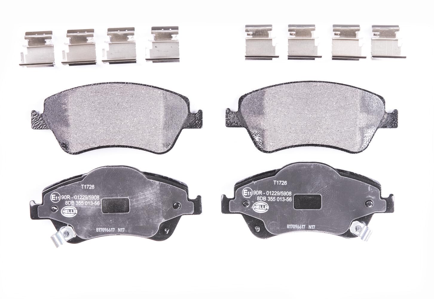 HELLA 8DB 355 013-561 Brake pad set - with acoustic wear warning - T1726 - for e.g. TOYOTA
