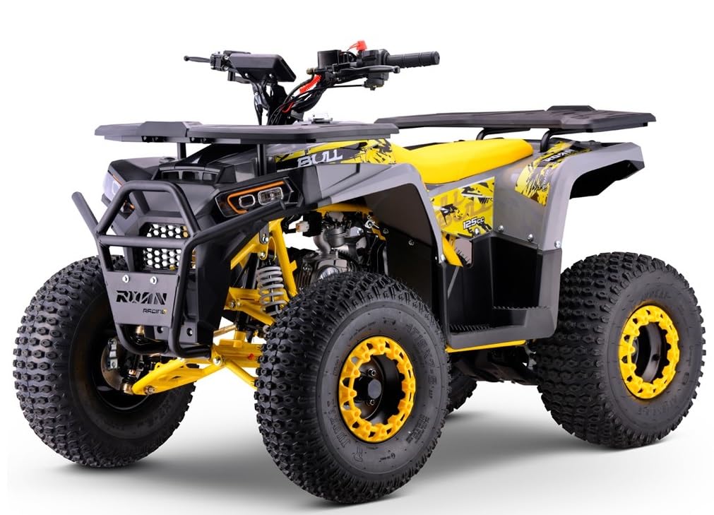 Quad Gasolina 125CC Roan-Bull Automático R8, Amarillo, Carga máxima 120 kg (Solo para circuitos Cerrados) + 10 años
