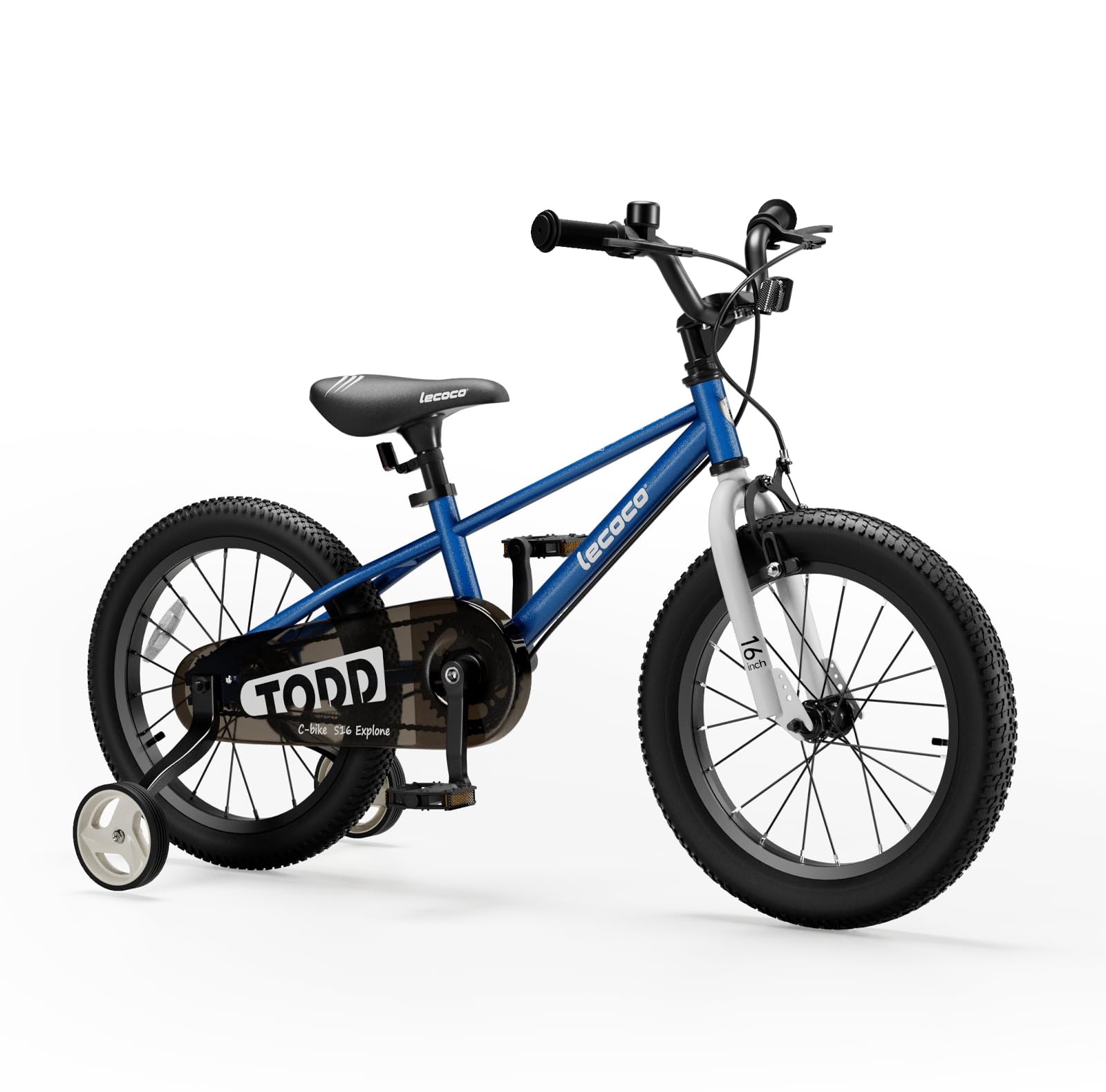 lecoco Kids Bike for Boys Girls, 14 16 18 Inch Children's Bicycle with Training Wheels Pedal Brakes Handbrake & Kickstand Training Bike for Kids and