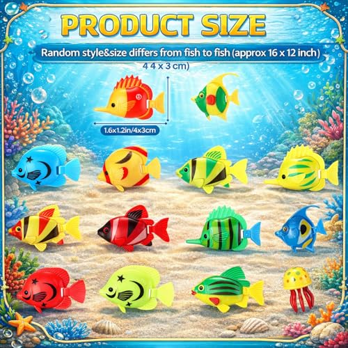 Image of Weewooday 20 Pcs Artificial Moving Fishes,Tropical Fish and Octopus