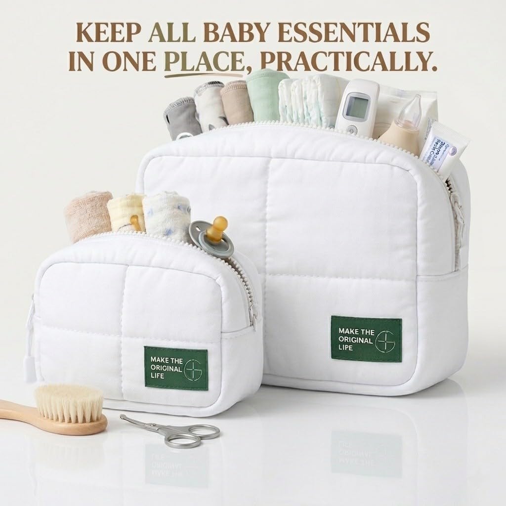 Set of 2 Multi-Use Bags - Medicine Bag for Traveling - Small Bag for Diapers and Wipes - Medication Travel Bag - Travel Makeup Bag - Medicine Storage Bag - Diaper Bag Organizer Pouches
