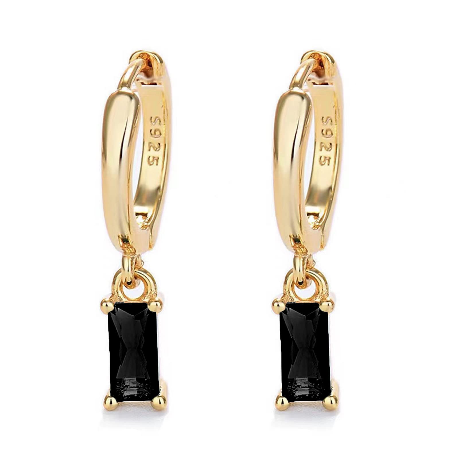 Orecchini A Cerchio Con Orecchini Pendenti, Orecchini Donna Lunghi Donna Oro 14K Orecchini Donna Oro Bambina e Uomo 2Pz