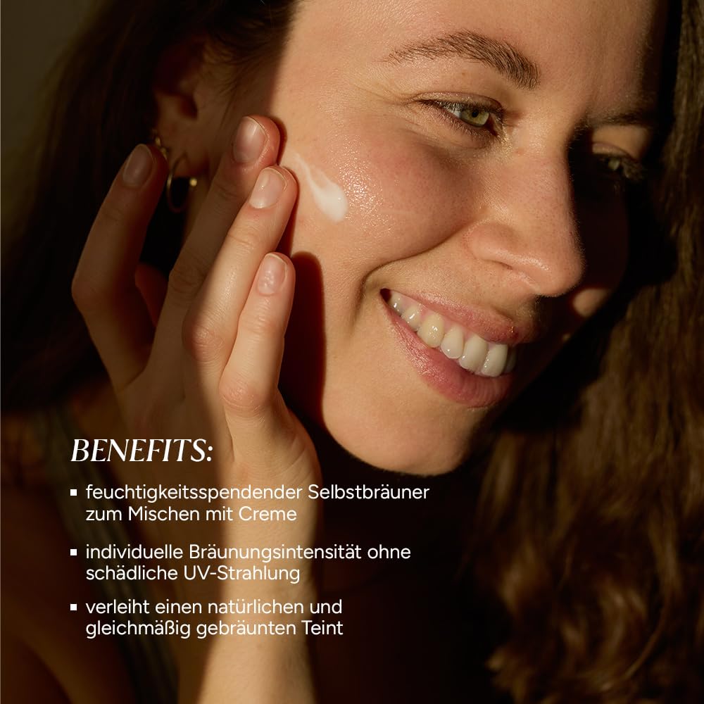 JUNGLÜCK Natürliche Bräune Kombi | Enzym Peeling + Selbstbräunungskonzentrat – mit DHA, Erythrulose, 10% Vitamin C & Hyaluron