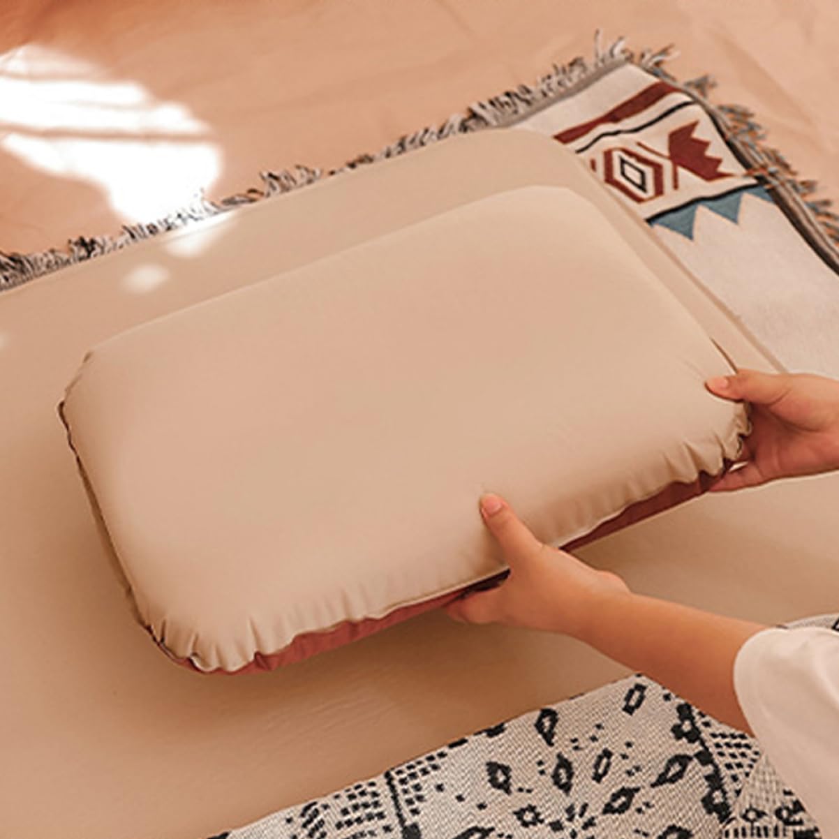 BESPORTBLE Almohada Inflable para Acampar Almohada De Viaje para Válvula De Aire Soporte Cervical Adaptable