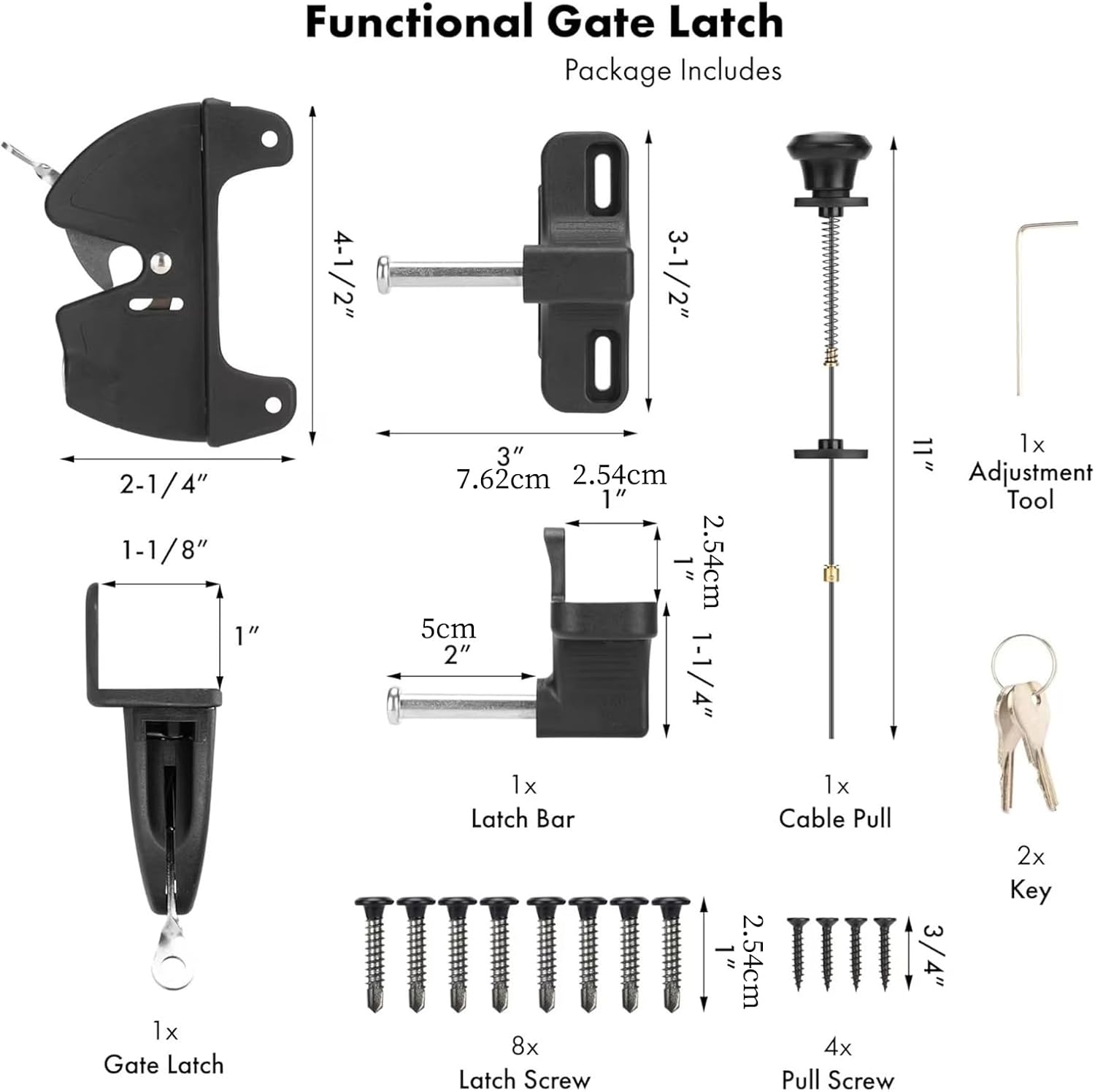 フェンスゲートラッチ,自動 ロック ゲート ラッチ - 頑丈なプライバシー保護ソリューション 頑丈なハードウェア（農家 プール 庭