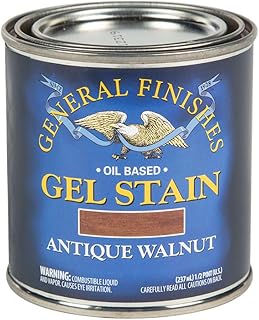 General Finishes Oil Base Gel Stain, 1/2 Pint, Antique Walnut