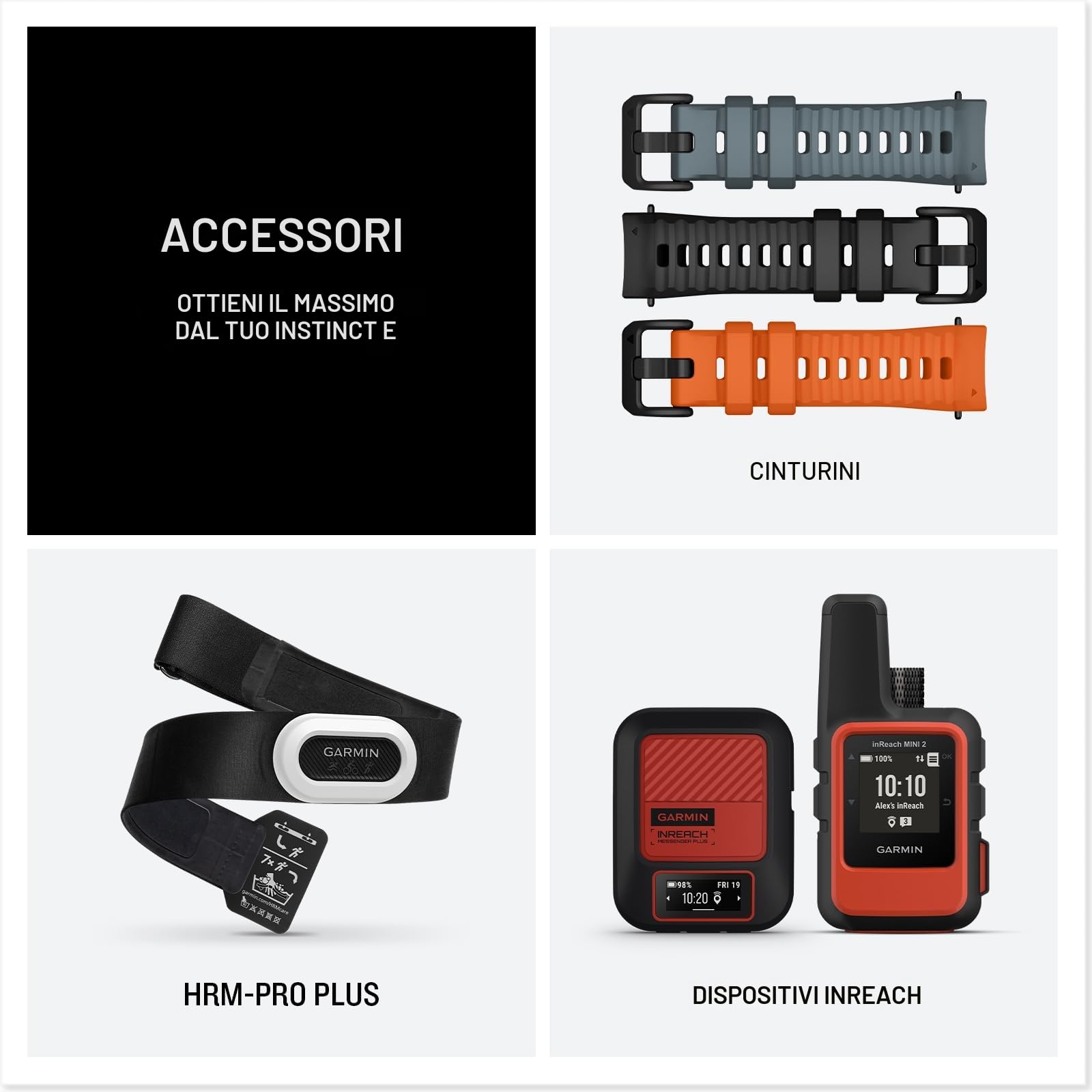 Garmin Instinct E, Smartwatch, 40mm, Display MIP, GPS, Cardio, SpO2, +70 app per lo sport, Training Readiness, Activity Tracker 24/7, Notifiche, Connect IQ, Autonomia 14 giorni, Black & Charcoal