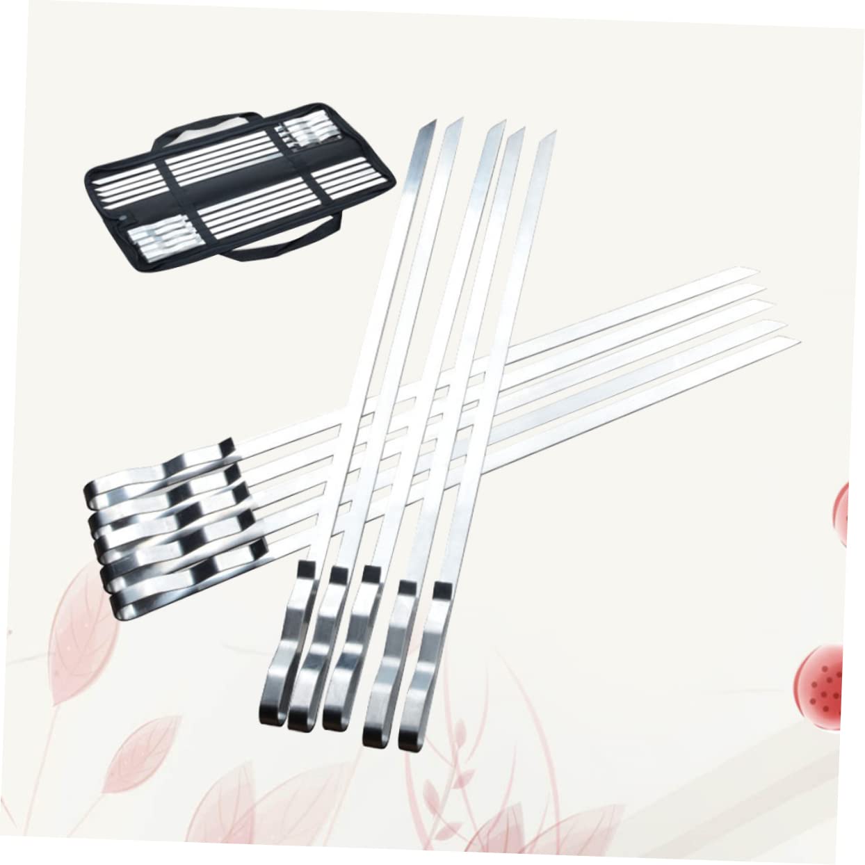 Abaodam 10pezzi Spiedini Per Barbecue in Metallo Resistente Da Set Di Spiedini Per Manico Sagomato Per Facile Impugnatura Cursore Integrato Per Sgancio Rapido Per Gamberetti Carne Verdure