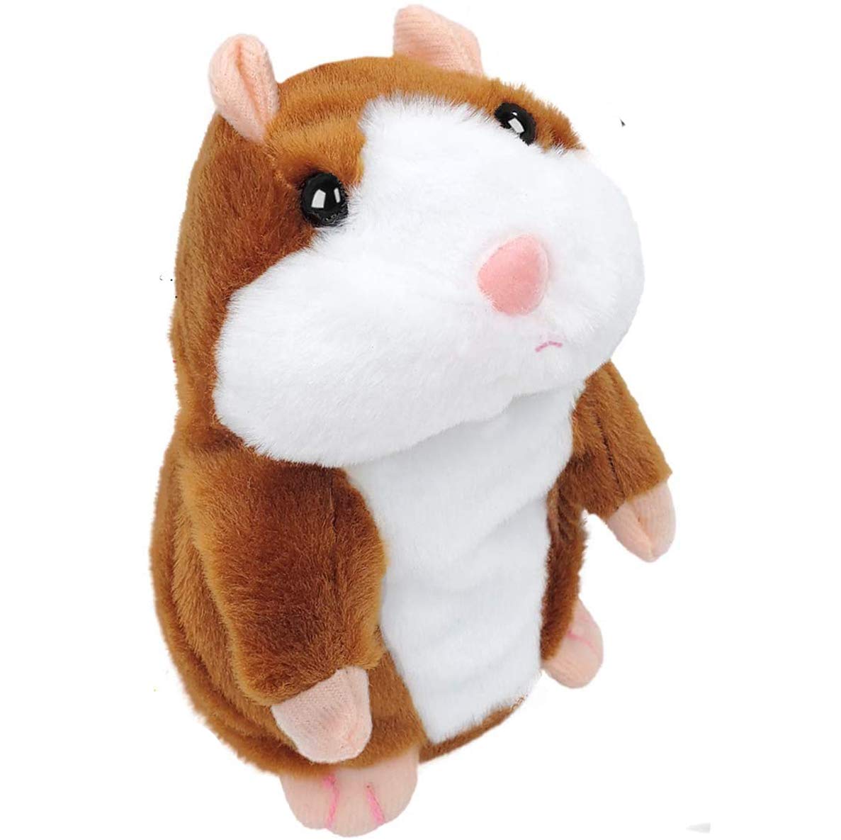 Talking Hamster Repeats What You Say Mimicry Pet Toy Plush Buddy Mouse with Interactive Function, Gift for Kids Birthday and Parties (Brown)