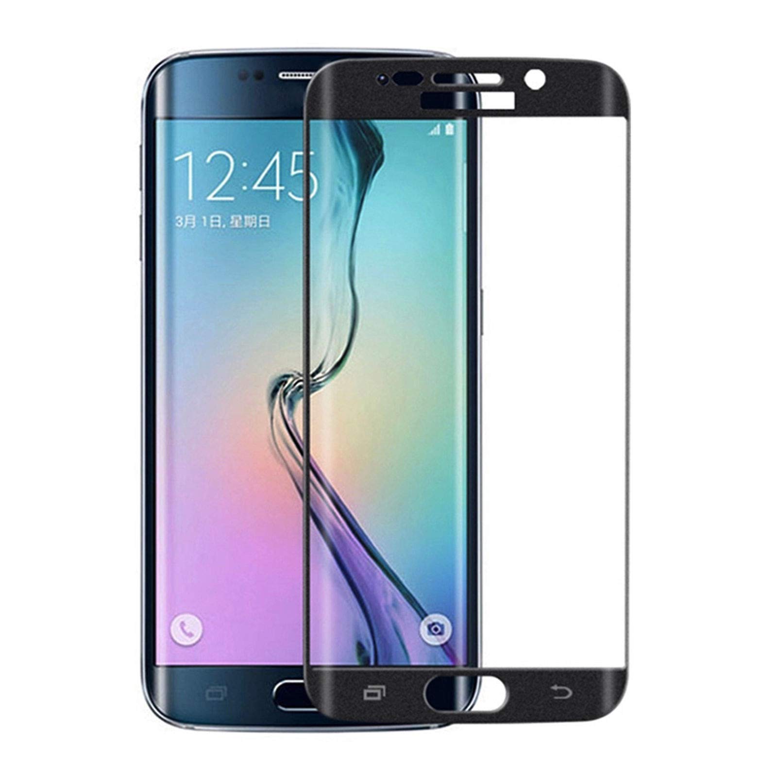 For Samsung Galaxy S7 Edge Full Body Protection 3D Tempered Glass Screen Protector Shiny Black