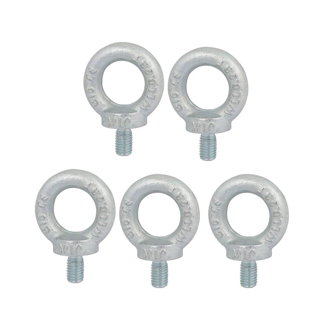 5pc Eye Bolts - DIN580 - Made from C15 Carbon Steel - Marked with Working Load Limit - Ideal for linking slings, chains, wire rope and other rigging equipment (8mm)-image-34