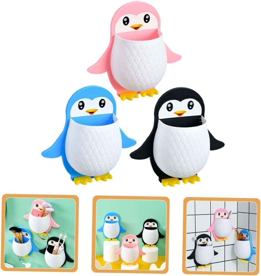 FASHIONSLIQUE® Toothbrush Holder Storage Organizer for Bathroom Wall Mounted Penguin Shape with Self Adhesive Stick Multipurpose Wall Shelves Plastic (Any Color Came) (1) (B0D5MJ1Y8J) Amazon Price History, Amazon Price Tracker