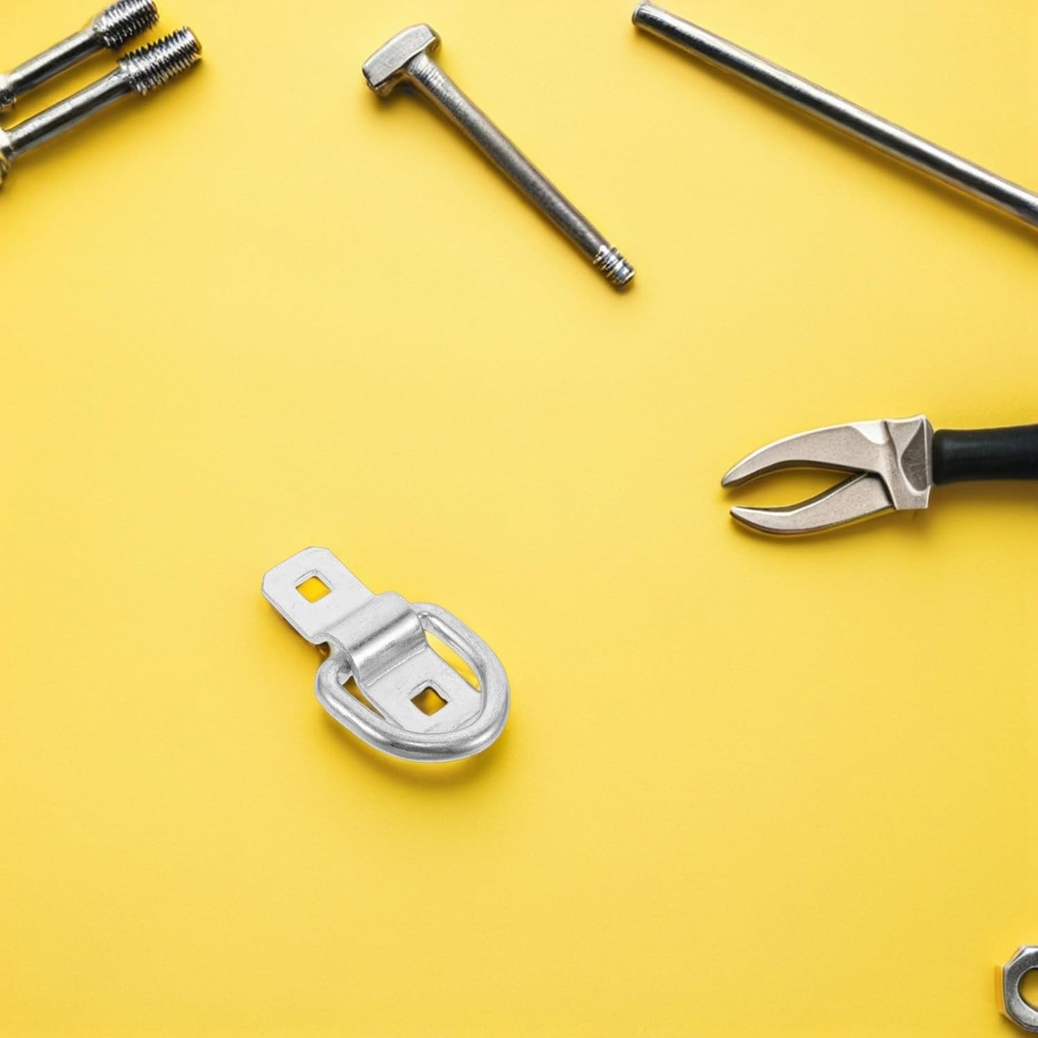 UPKOCH Heavy Duty Trailer Tie Down Anchors 5pcs Small Cargo Lashing Rings D-Ring Hooks for Truck Bed and Trailer Deck Cargo Securement