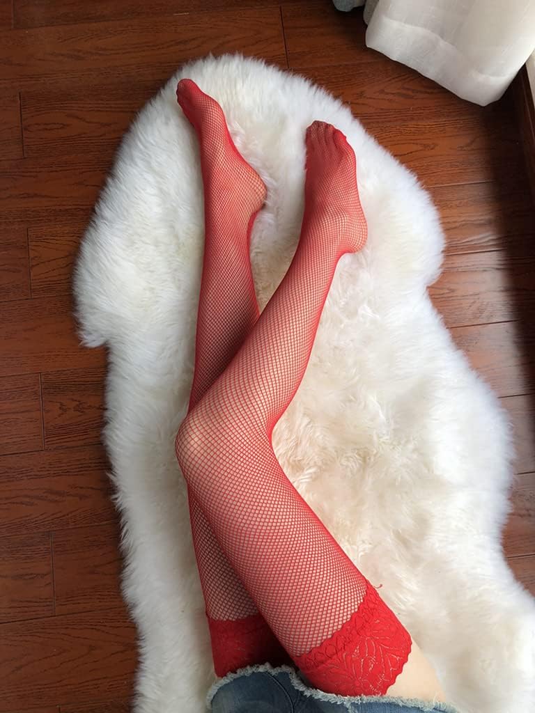 Sexy Mesh Fishnet Stockings, Hollow Transparent High Socks, Non-Slip Jacquard Fishnet Socks for Woman Girl 3 Pairs