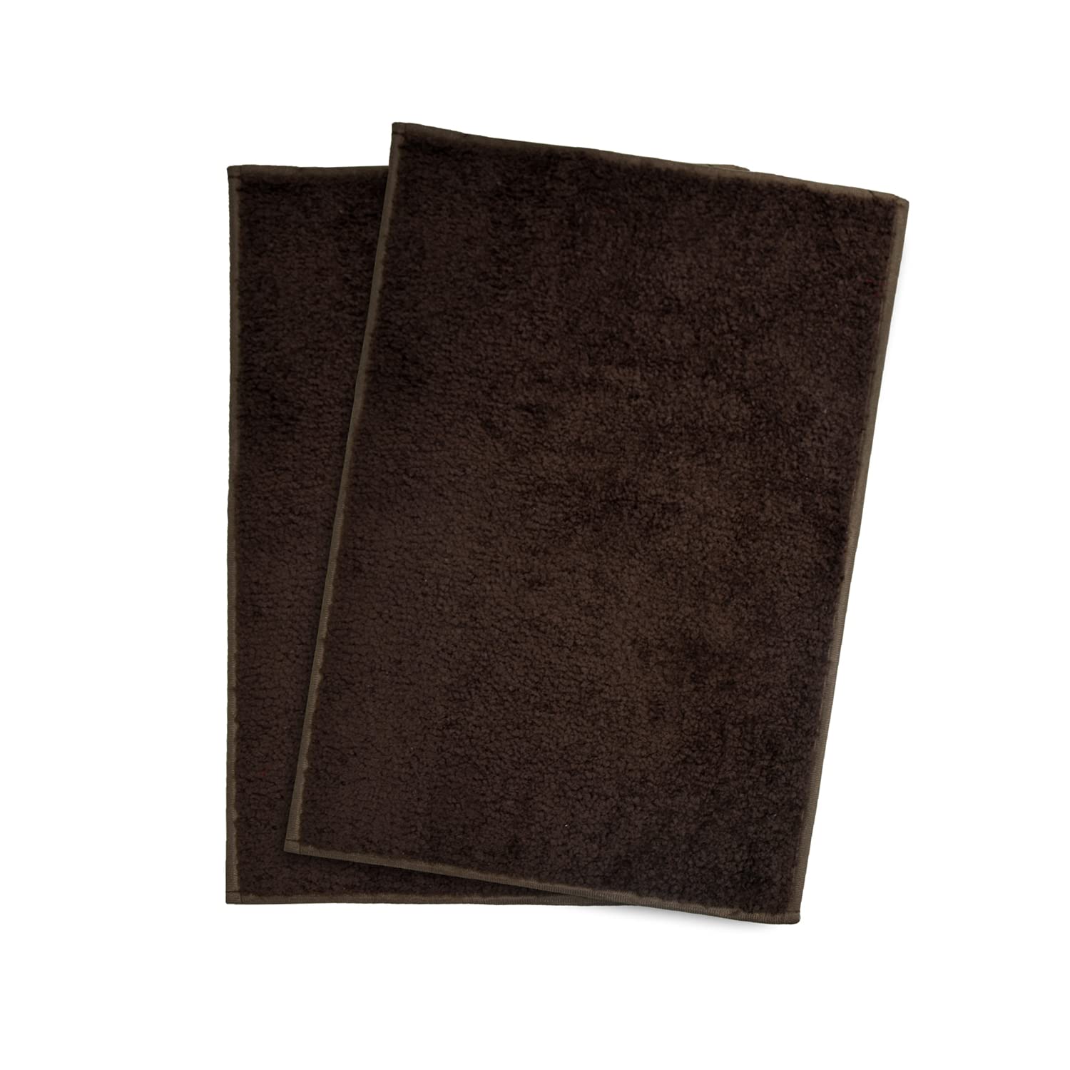 Divine Casa Microfiber Door Mat Set of 2 | Non-Slip Rubber Entrance Rug, Dirt Trapper Mats for Indoor/Outdoor Use, 40 x 60 cm, Dark Brown