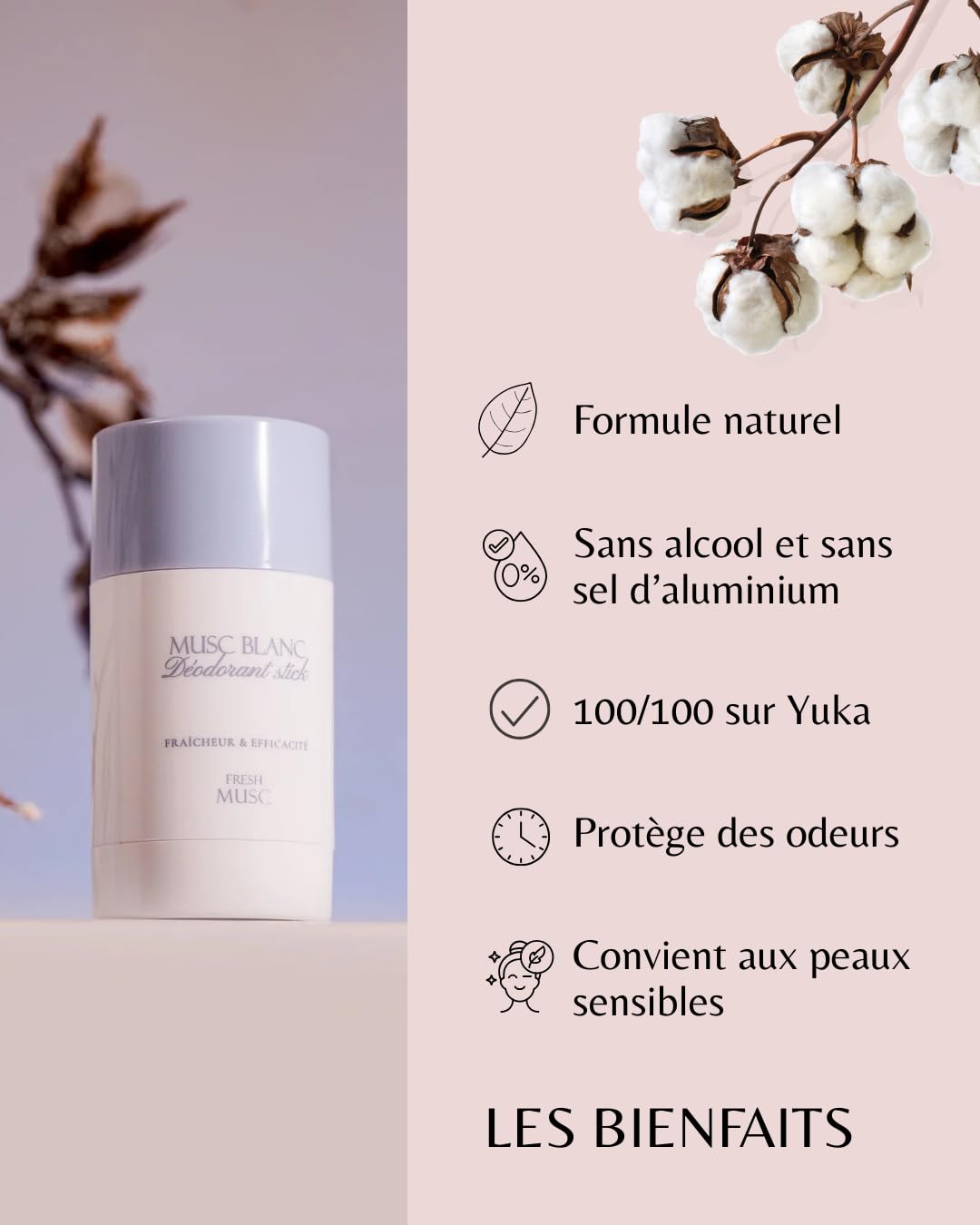 Coffret Duo Musc Blanc Tahara – Gel Parfumé 20 ml + Déodorant Naturel 30 g – Peaux Sensibles – Fabriqué en France