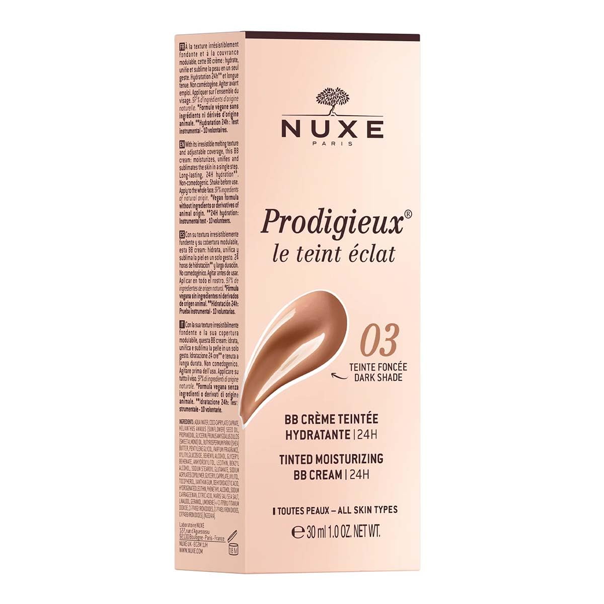 Nuxe Prodigieux BB Crème Teintée Hydratante 30 ml - Teinte : 03 Teinte Foncée