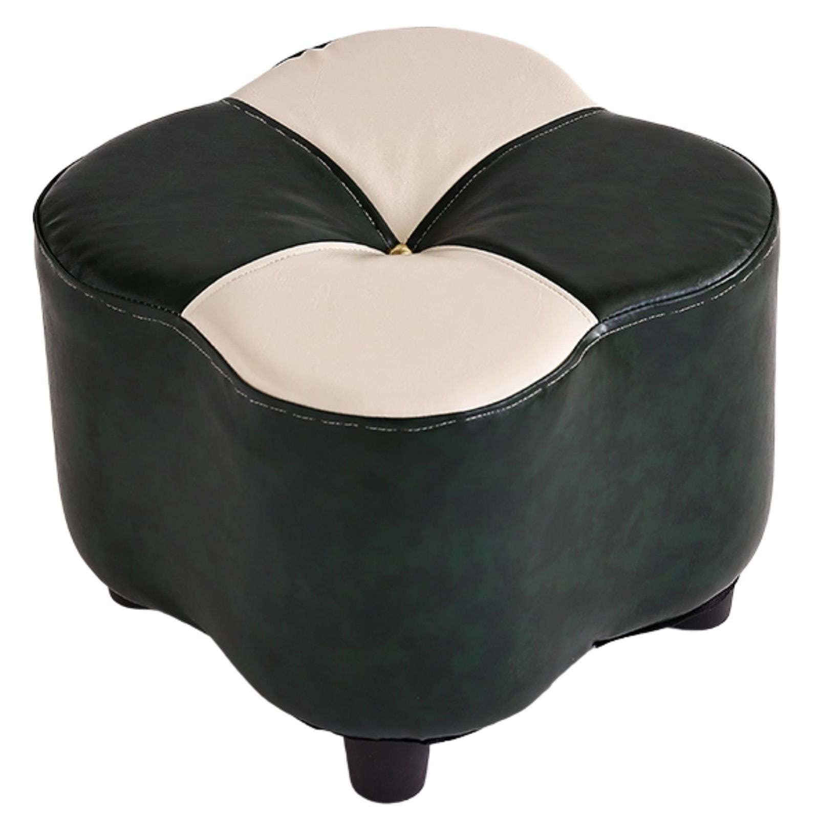 Repose-pieds rembourré en bois massif vert pouf tabouret de maquillage carré