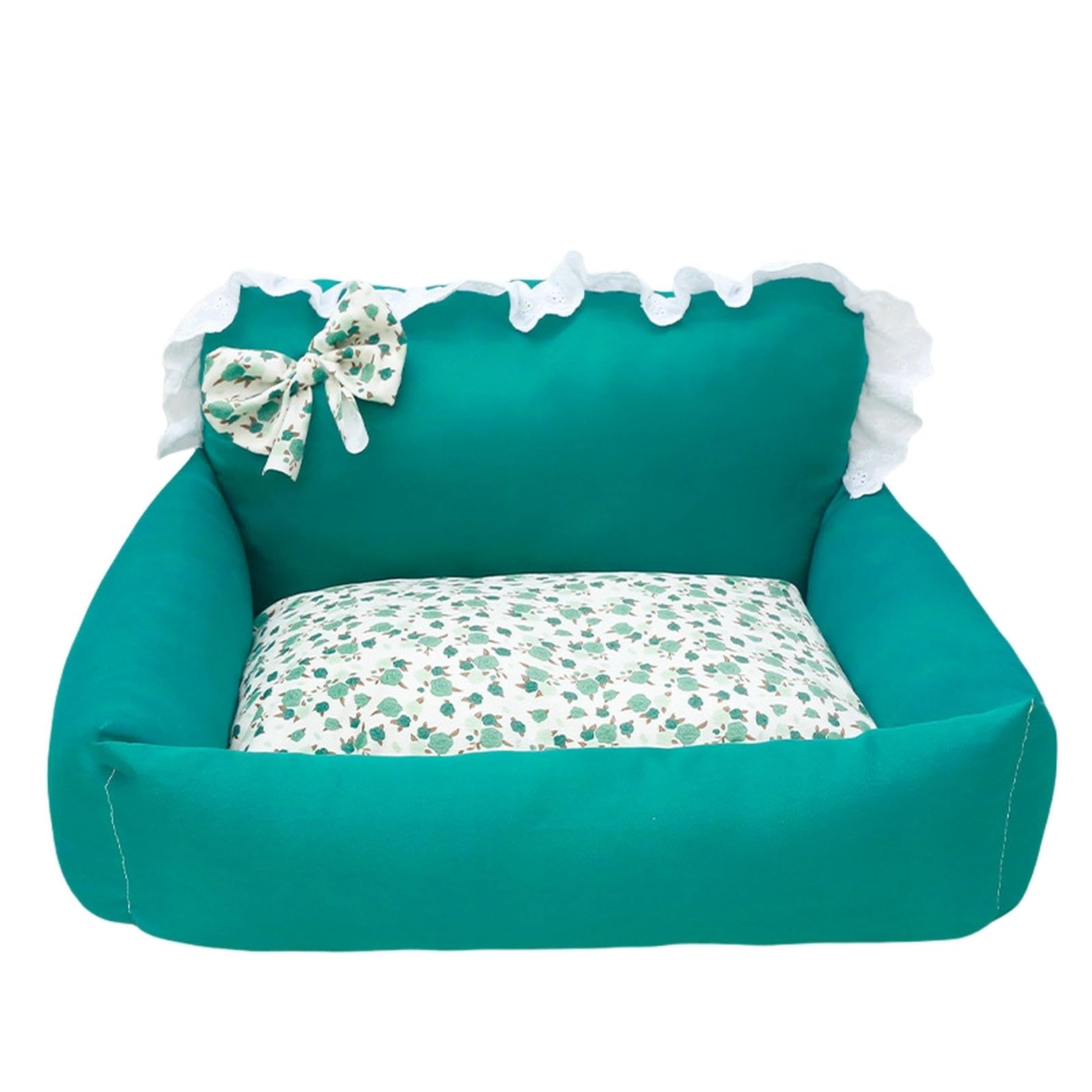 Canapé pour chien résistant et lavable motif paon bleu coréen