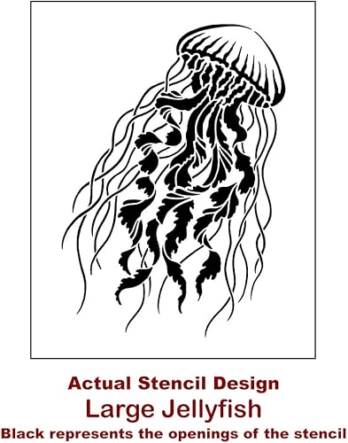 Miniatura 7 de Plantilla de pared de medusas grandes  Plantillas grandes para pintar paredes  Prueba plantillas en lugar de papel tapiz  Plantillas modernas para