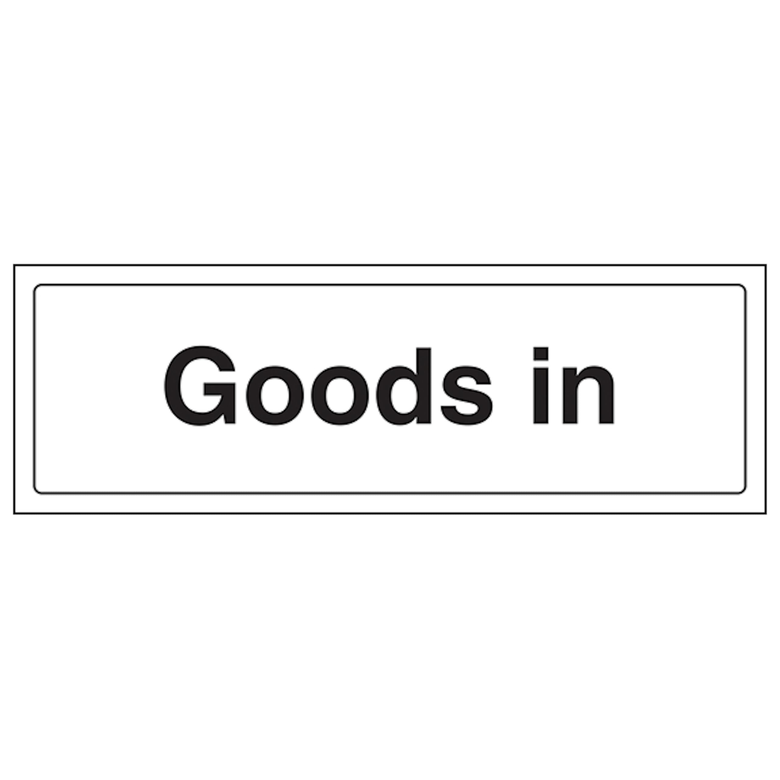 V Safety Goods In - Landscape 300 x 100 mm - 2mm Super-Tough Rigid Plastic Safety Sign