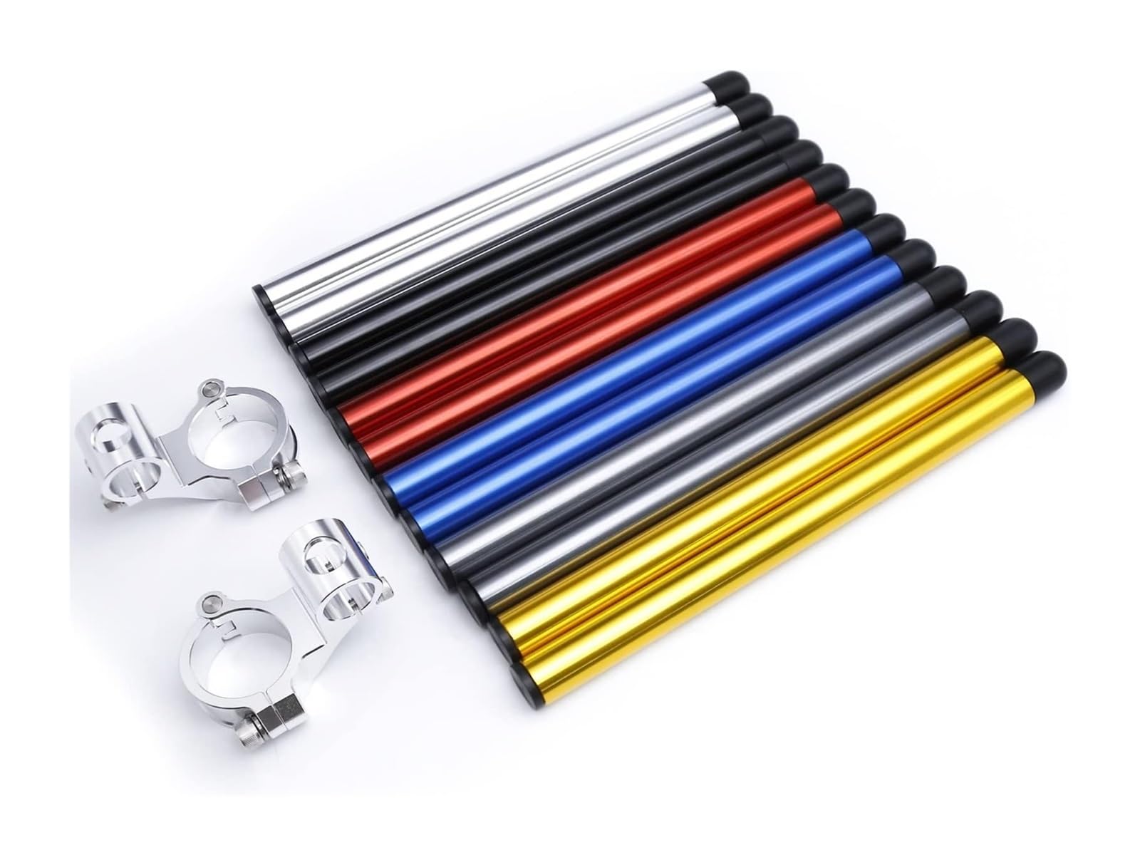 Clip Elevador Elevado para Motocicleta Abrazadera De Barra De Manillar De 7/8" 37 41 43 45 48 50MM Elevador 1,5" Alzas Manillar Motocicleta(Black Riser 45mm)