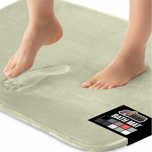 Miniatura 10 de Gorilla Grip - Tapetes de baño gruesos de espuma viscoelástica, terciopelo suave y absorbente, puntos duraderos en la parte inferior, lavables a