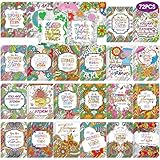 Sinload 72 Pcs Motivate Coloring Book for Adult Kids Bulk, DIY Art Coloring Book for Drawing with Flower Motivational Words for Stress Relief Party Favors Goodie Bag Filler