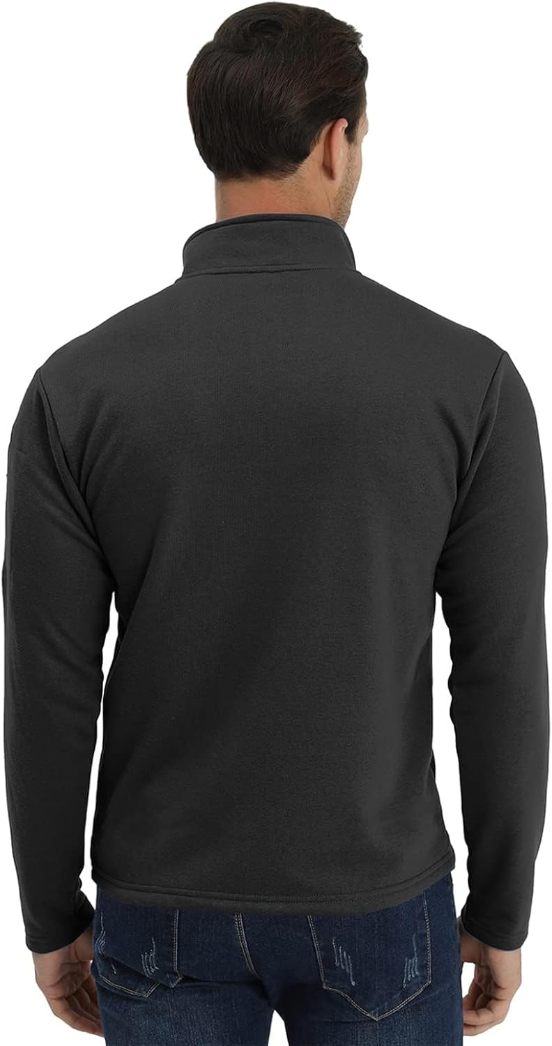 H HYFOL Men's USA Flag Graphic Pocket Pullover American Patriotic 1/4 Zip Stand Collar Long Sleeve Sweatshirts