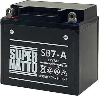 SUPER NATTO バイク用バッテリー SB7-A シールド型(YB7-A 12N7-4A GM7Z-4A FB7-A互換) スーパーナット メンテナンスフリー