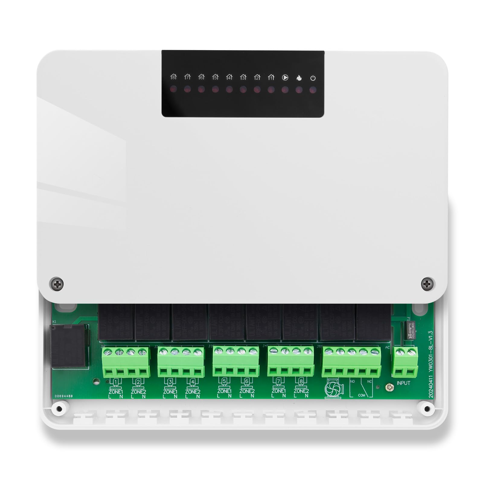 Beok Fußbodenheizungscontroller 8-Fach 230V Smart Home Hub-Controller für 8 Raumthermostate und Stellantriebe Digitale Steuerung Fußbodenheizung Arbeiten mit Thermostate/Gaskessel/Pumpe