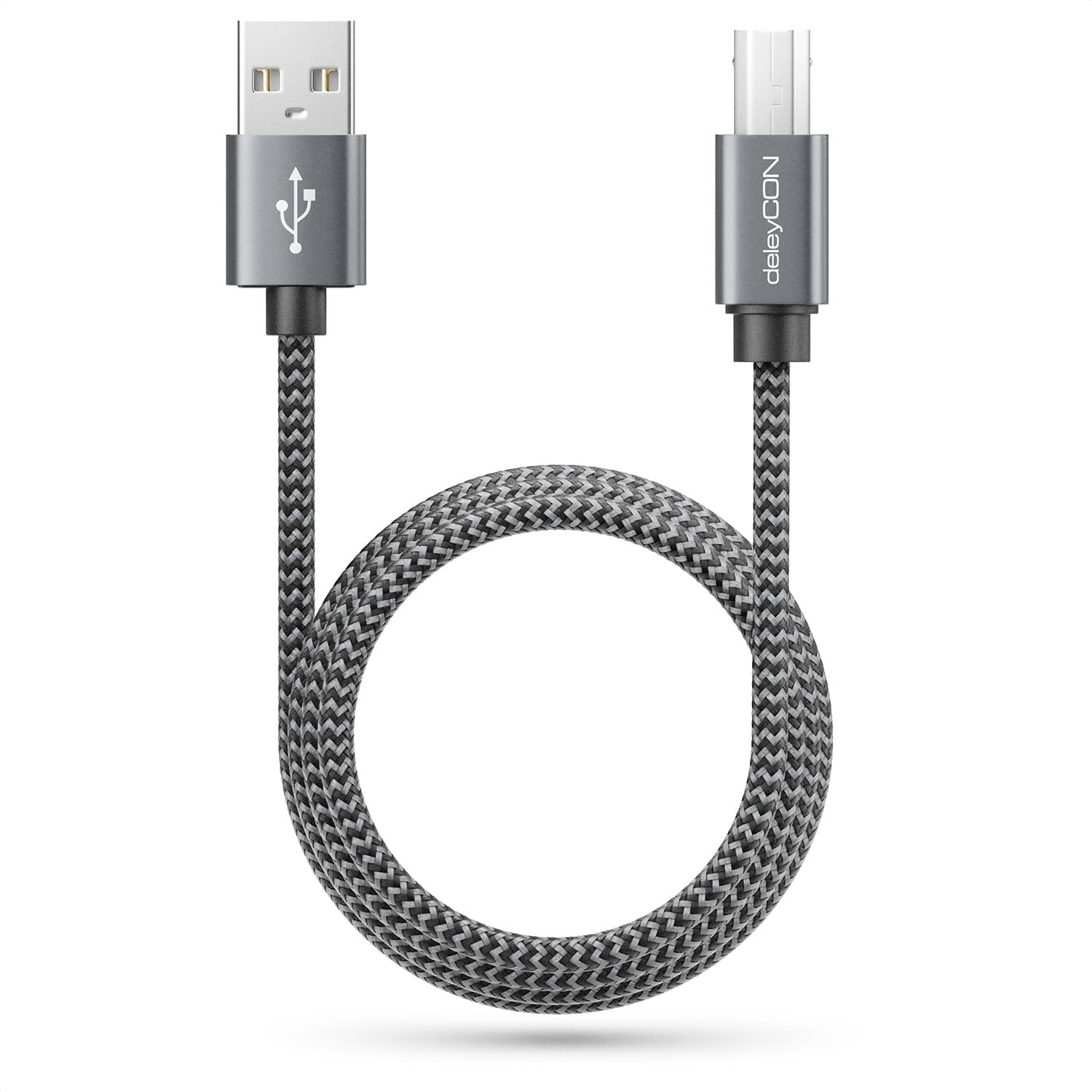 deleyCON 5m USB 2.0 Cavo Stampante Scanner USB A a B Connettore per Stampante Laser Scanner Printer MIDI Copiatrice Multifunzione - 2