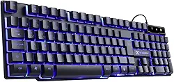 TECLADO GAMER VX GAMING HYDRA 107 TECLAS + 12 MULTIMÍDIA COM LED AZUL SENSACAO TECLA MECANICA – GT700 – Vinik