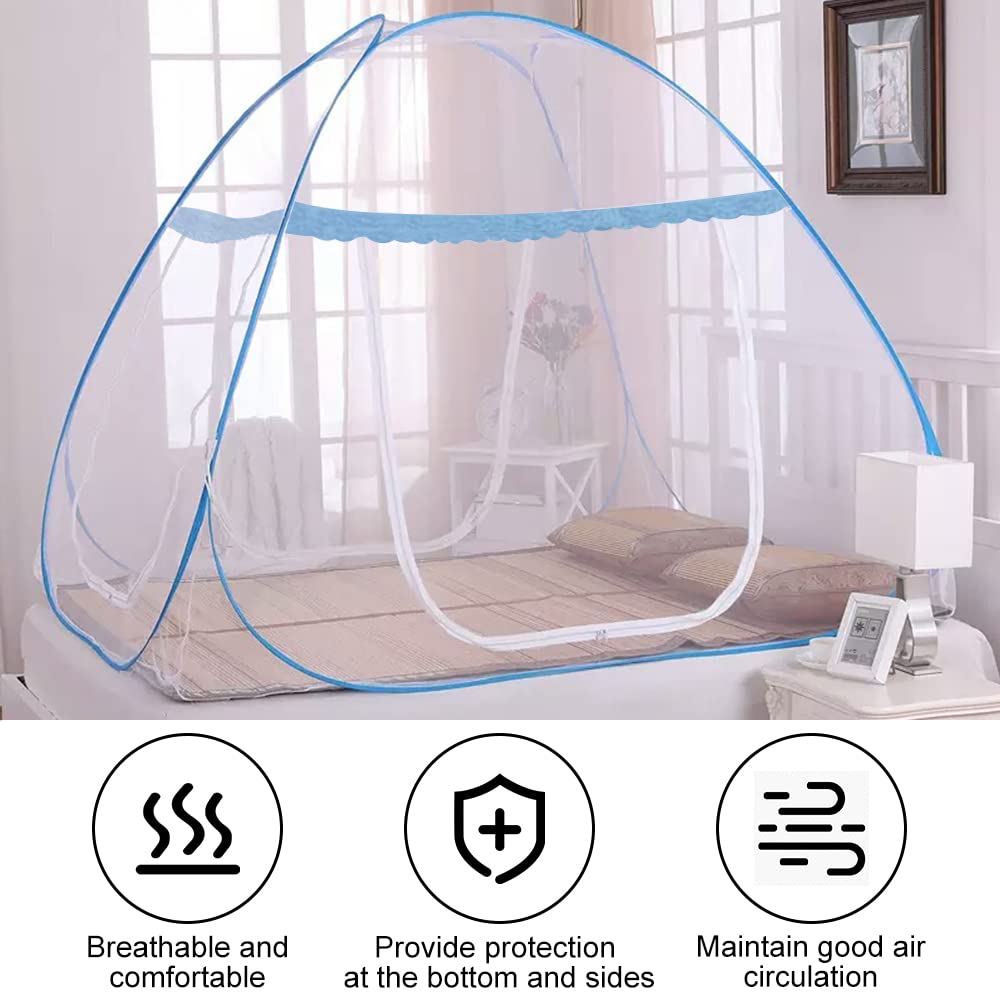 Moskitonetz Bett, Pop Up Moskitonetz Reise, großes Mückennetz Bett für Doppelbett, Faltbares Mosquito Net Mückenschutz Bett, Mobiler Insektenschutz Moskitozelt (200 x 180 x 150cm)