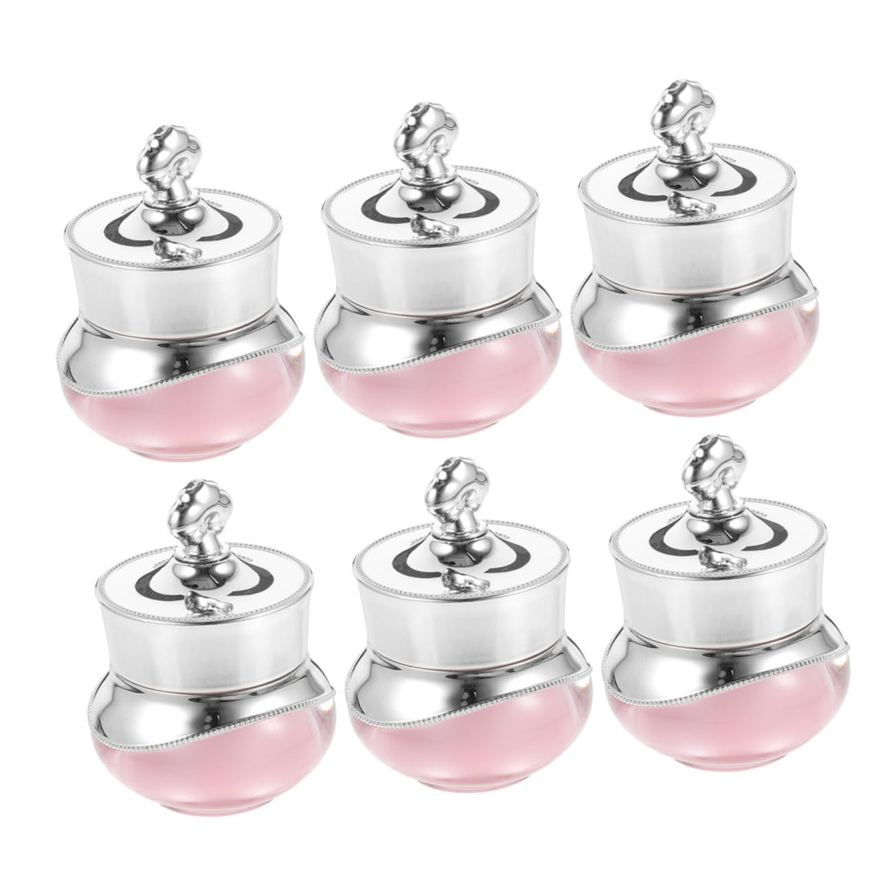 BESTYASH 4 Sätze Acryl-kronenflasche Probenbehälter Mit Deckel Creme Flaschen in Reisegröße Für Toilettenartikel Reisegläser Für Toilettenartikel, Auslaufsicher Rosa 6 Stück * 4