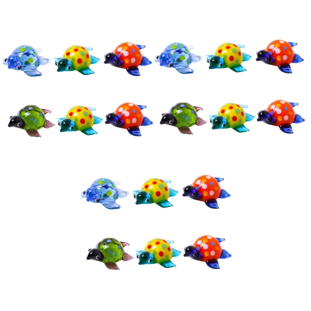 ULTECHNOVO 3 Ensembles Décorations De Tortue Colorée Réservoir De Tortue avec Plate-Forme Petit Ornement D'aquarium Décoration De en Verre Un Verre 6 Pièces * 3