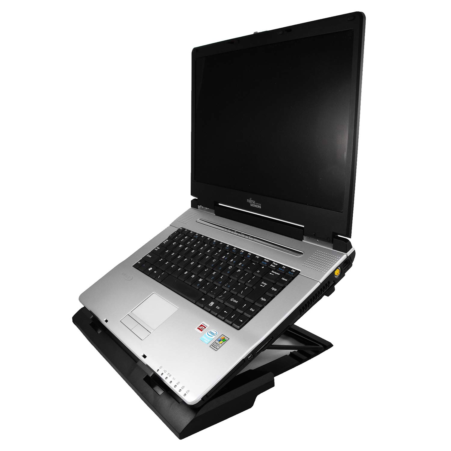AABCOOLING NC65 - Refroidisseur pour Ordinateur Portable avec 2 Ventilateurs, Inclinaison Réglable et LED Bleu, Support de Refroidissement PC Portable jusqu'à 15,6 Pouces et Consoles