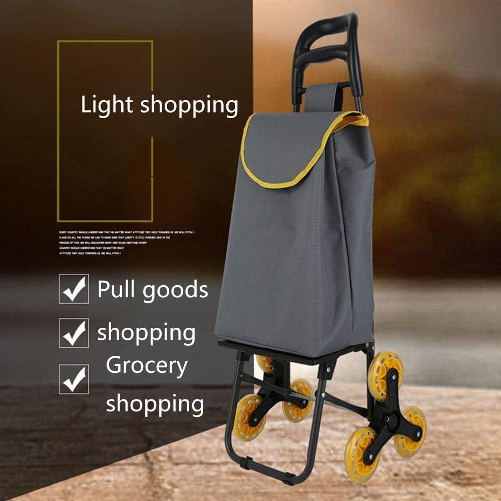 Einkaufstrolley Trolley Zusammenklappbarer Einkaufstrolley Mit 6 Rädern, Einkaufswagen, Treppensteigen, Heim, Tragbarer Supermarkt-Einkaufswagen, Für Ältere Menschen Einkaufstasche mit Rollen