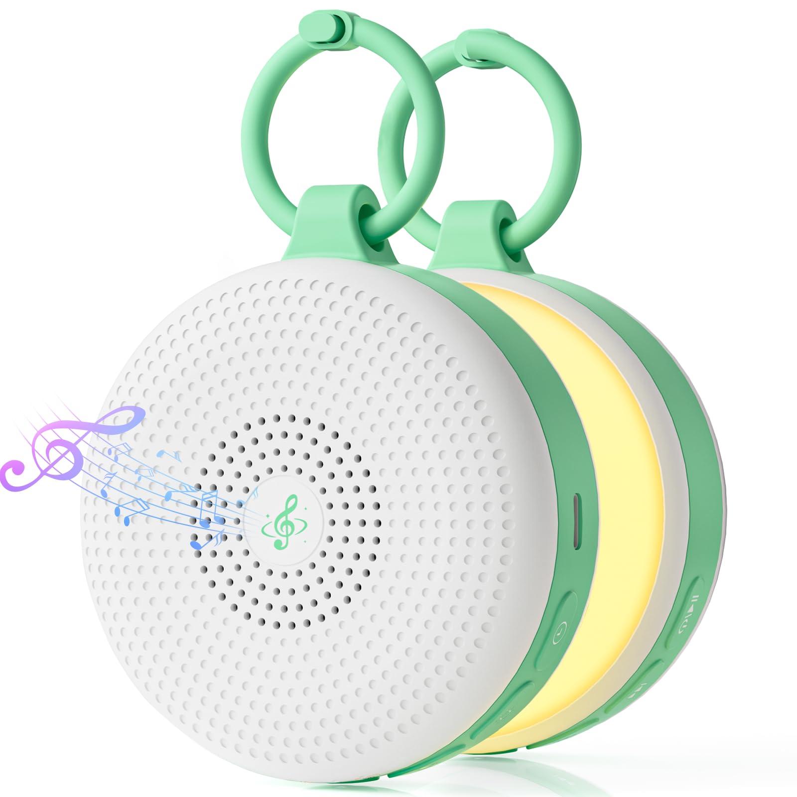 White Noise Machine Baby mit Nachtlicht – Einschlafhilfe für Babys & Kinder, 30 beruhigende Klänge, USB wiederaufladbar, Timer & Clip für Kinderwagen, ideal als Babygeschenk