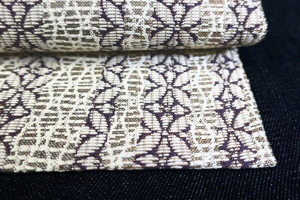 Amazon.co.jp: 名古屋帯 博多織 どろ染め 時枝洋海 吉祥 短冊 よろけ縞