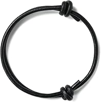 GENIQUE Genuine Leather Evil Eye Bracelet for Men Women - Adjustable 6-12" Unisex Cord Bracelet, Protection & Style