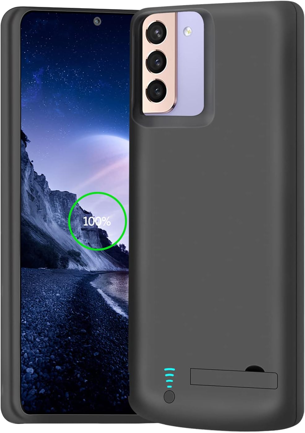 Battery Case for Samsung Galaxy S21+ Plus 5G, 5000mAh Rechargeable Extended Battery Charging Charger Case, Add 100% Extra Juice, Not for S21 or S21 Ultra (6.7 inch) Black