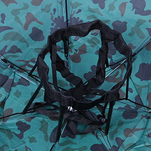 Demiawaking Regenschirm für Regen und Sonne, Angelhut, Sonnenschutz, tragbar, UV-beständig Sonnenschirm, Regenschutz, Reise-Hut, Outdoor-Regenschirm zum Angeln, Durchmesser 95 cm (Camo)