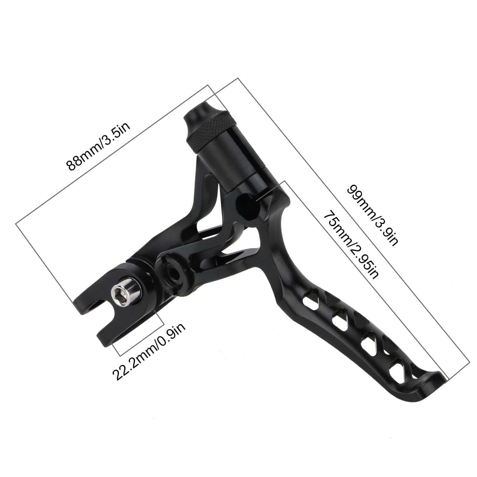 Leva del freno in bicicletta in lega di alluminio cavo 22,2 mm Sensibile manubrio freno a V nero a V per bici pieghevole per bici leggera leggera di precisione durevole desi