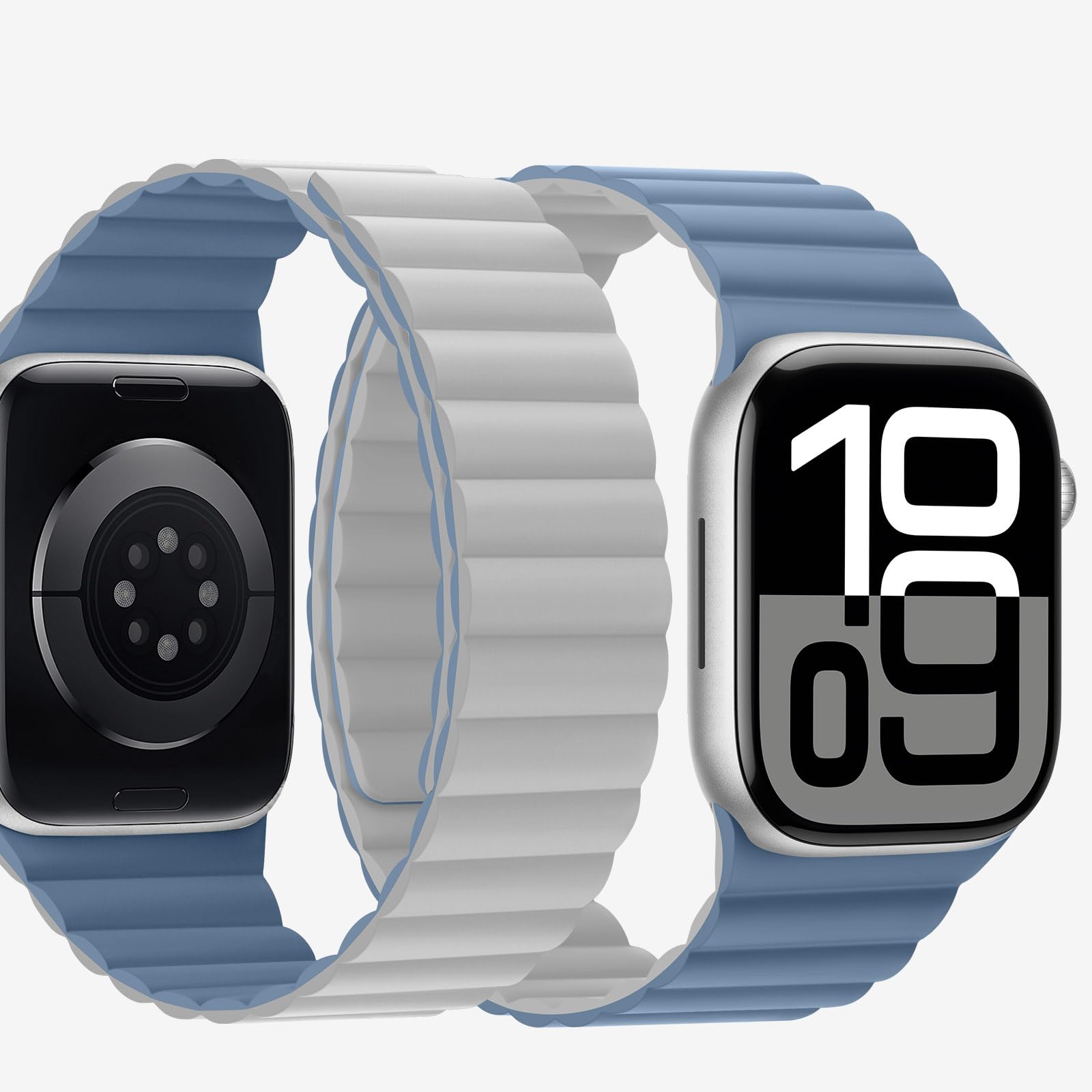 Bisikor Compatible with Apple Watch Strap 49/46/45/44/42/41/40/38mm Double Sided Wearable Silicone Magnetic Strap for iWatch Ultra SE Series 10 9 8 7 6 5 4 3 (38/40/41/42 - Image 2