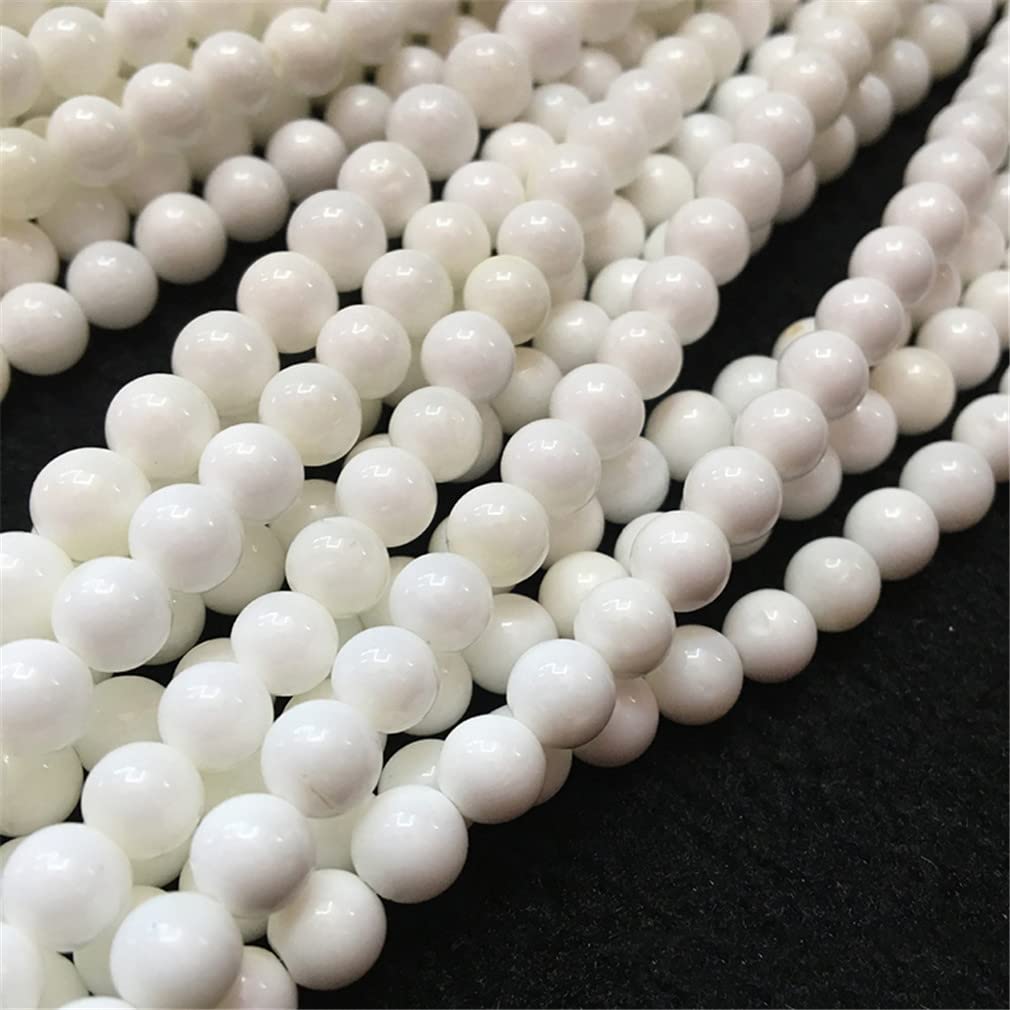 Perle Di Pietra In Porcellana Bianca Opaca Naturali | Fili Da 39 Cm Per Creazione Gioielli Fai Da Te | Misure 4/6/8/10/12 Mm | Collane, Bracciali, Orecchini - 5