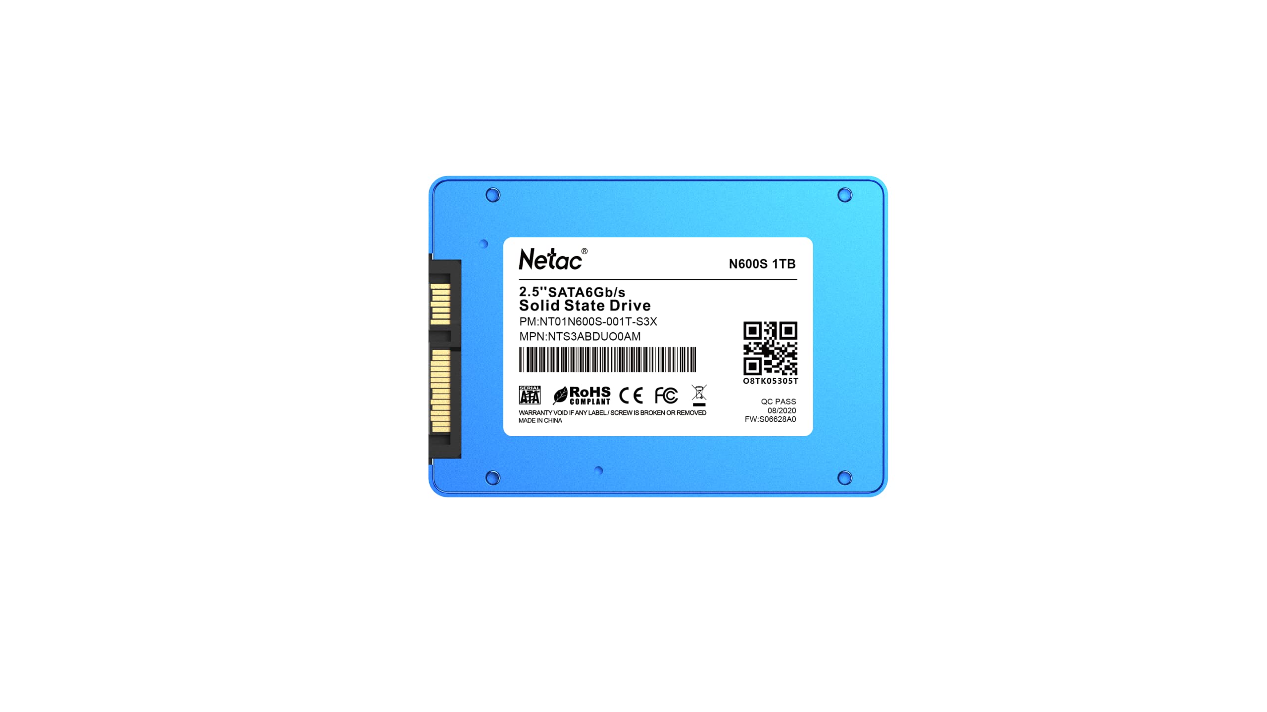 Netac 1TB 2.5 Inch SATA III 6Gb/s 3D NAND Internal SSD up to 560MB